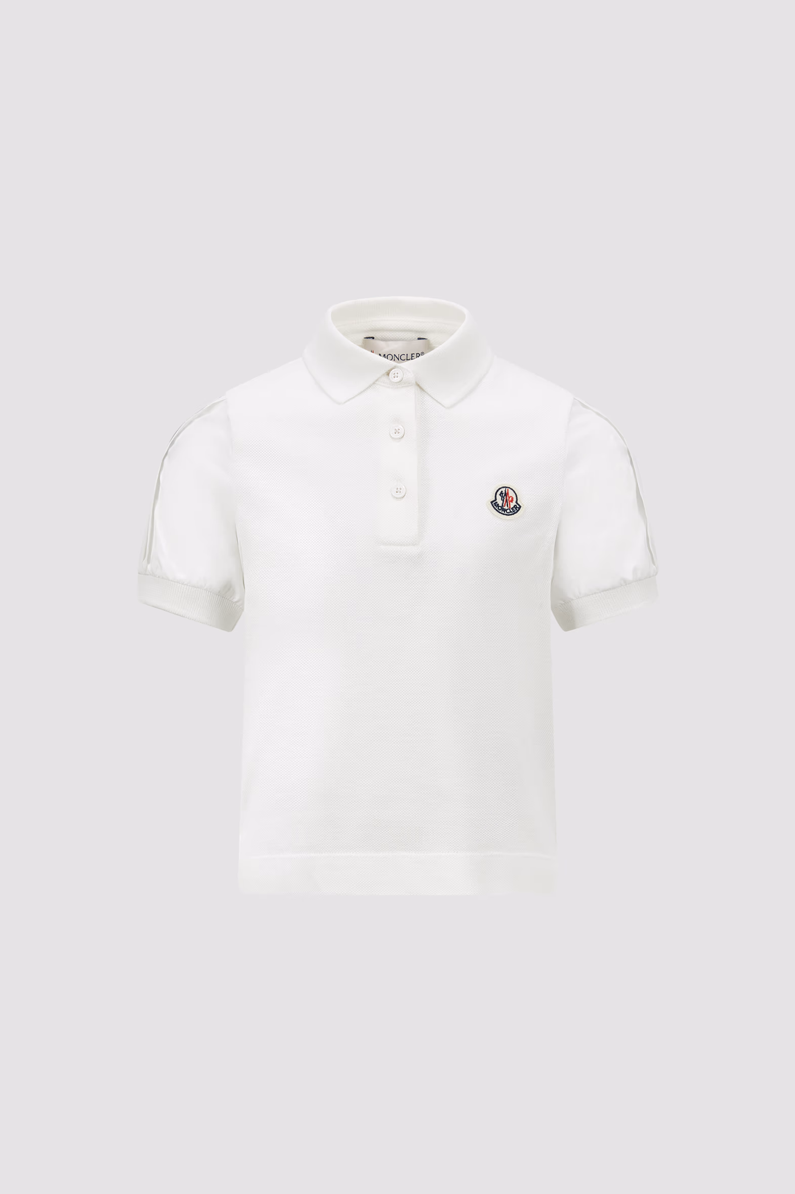 Cotton Piquet Polo Shirt Girl White Moncler 0